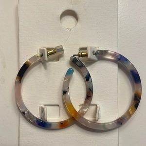 Multicolored Tortoise Hoop Earrings
